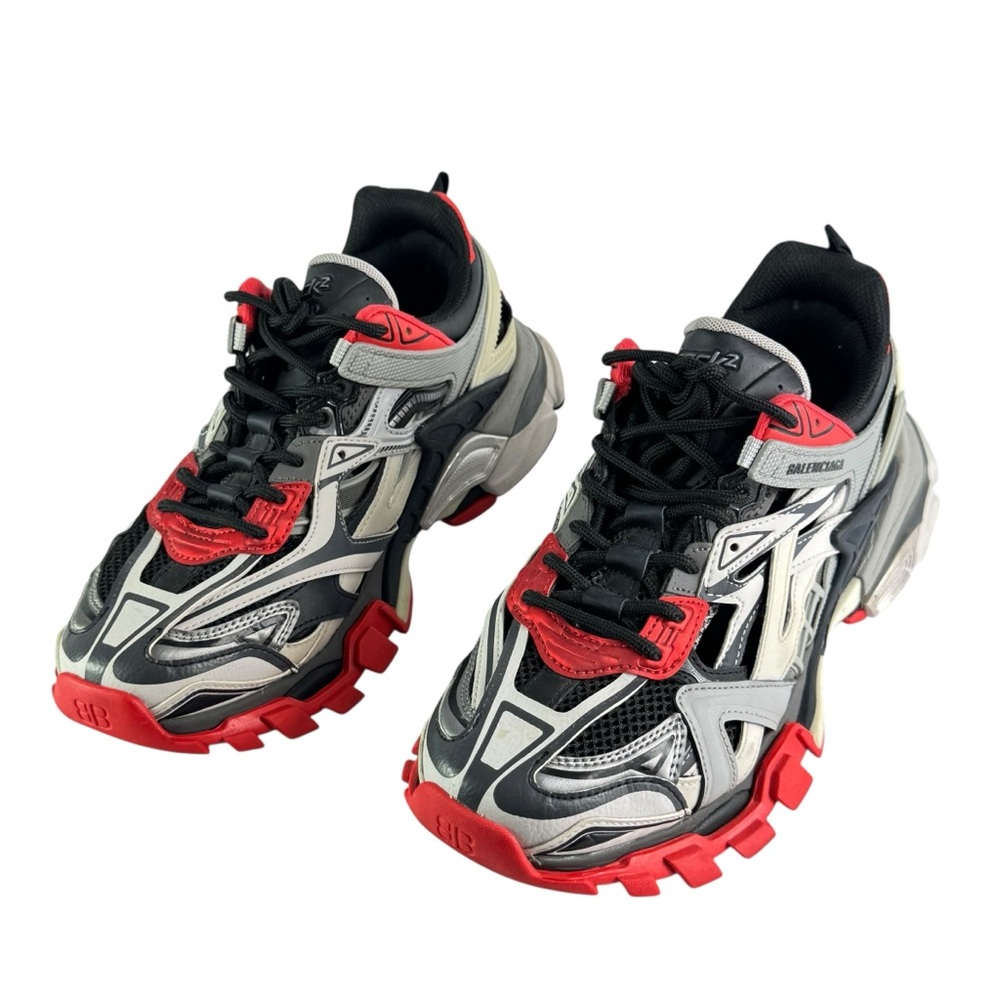 BALENCIAGA Red Gray Track 2 Mens Sneakers Marked as 6US - Picture 3 of 13